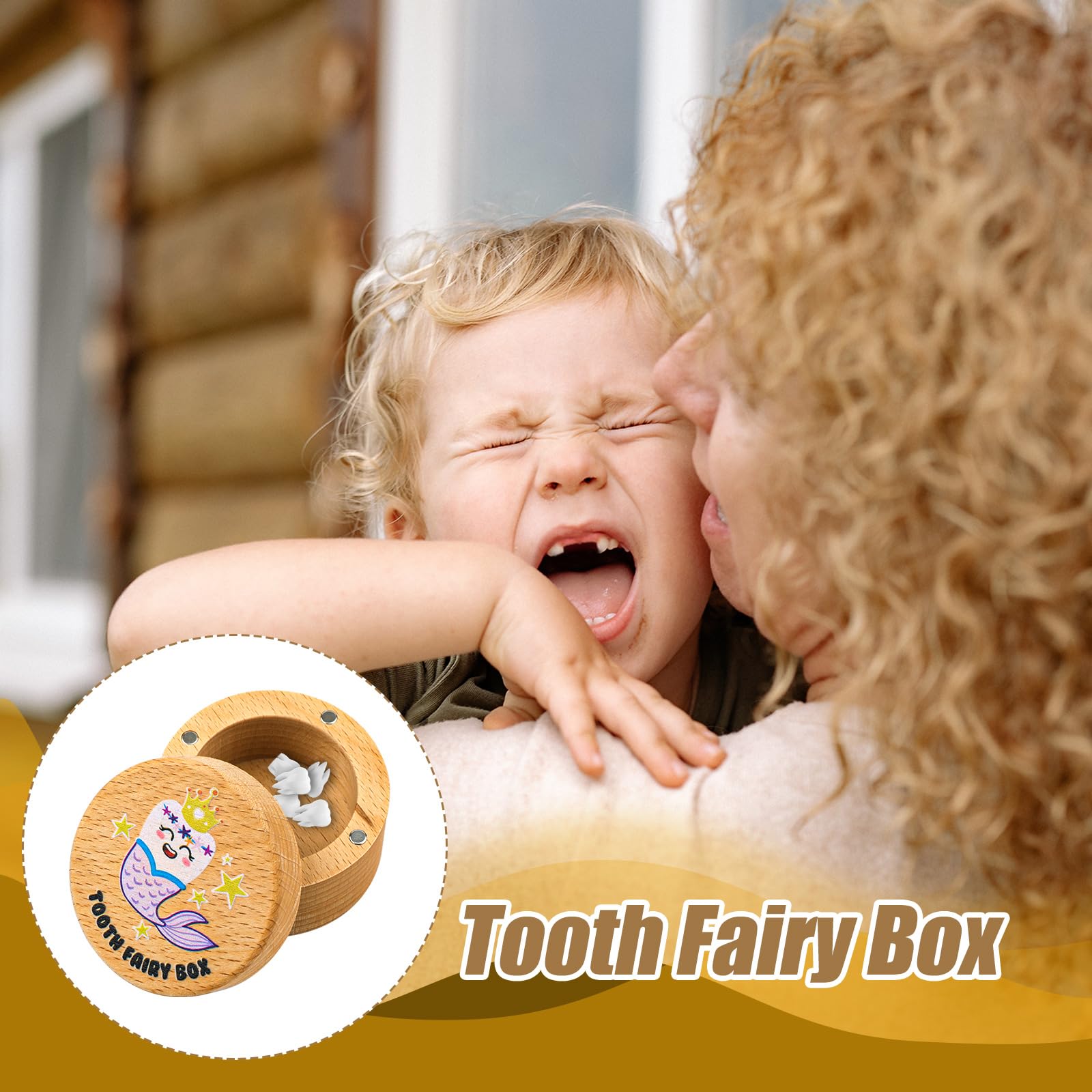 Boîte à Dents Magnétique Licorne En Bois - Joli Coffret Souvenirs Pour Premières Dents Garçons Et Filles