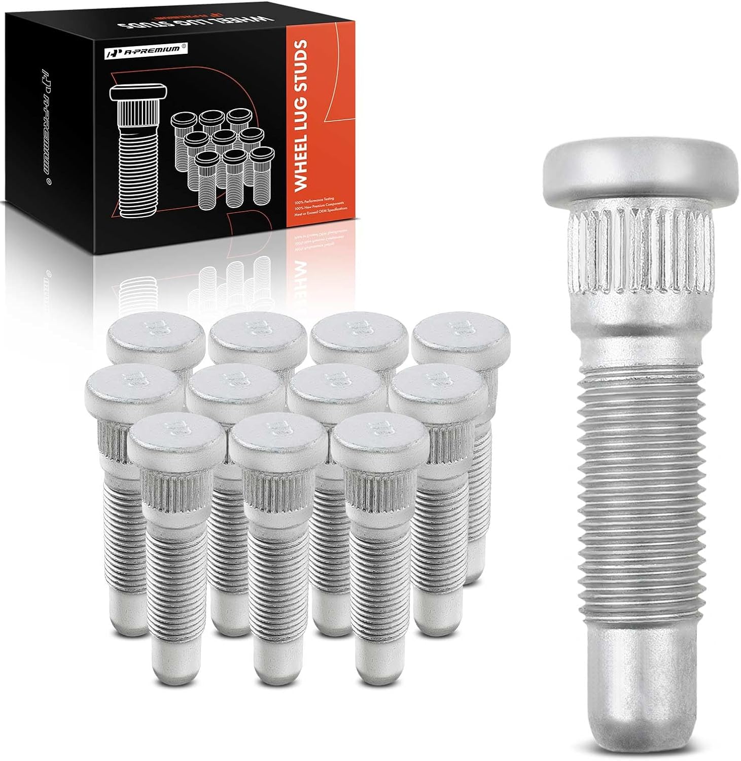 A-Premium Wheel Studs Compatible with Chevrolet Silverado 1500 Tahoe Colorado Traverse Avalanche GMC Sierra 1500 Yukon Cadillac Escalade 12-PC Set