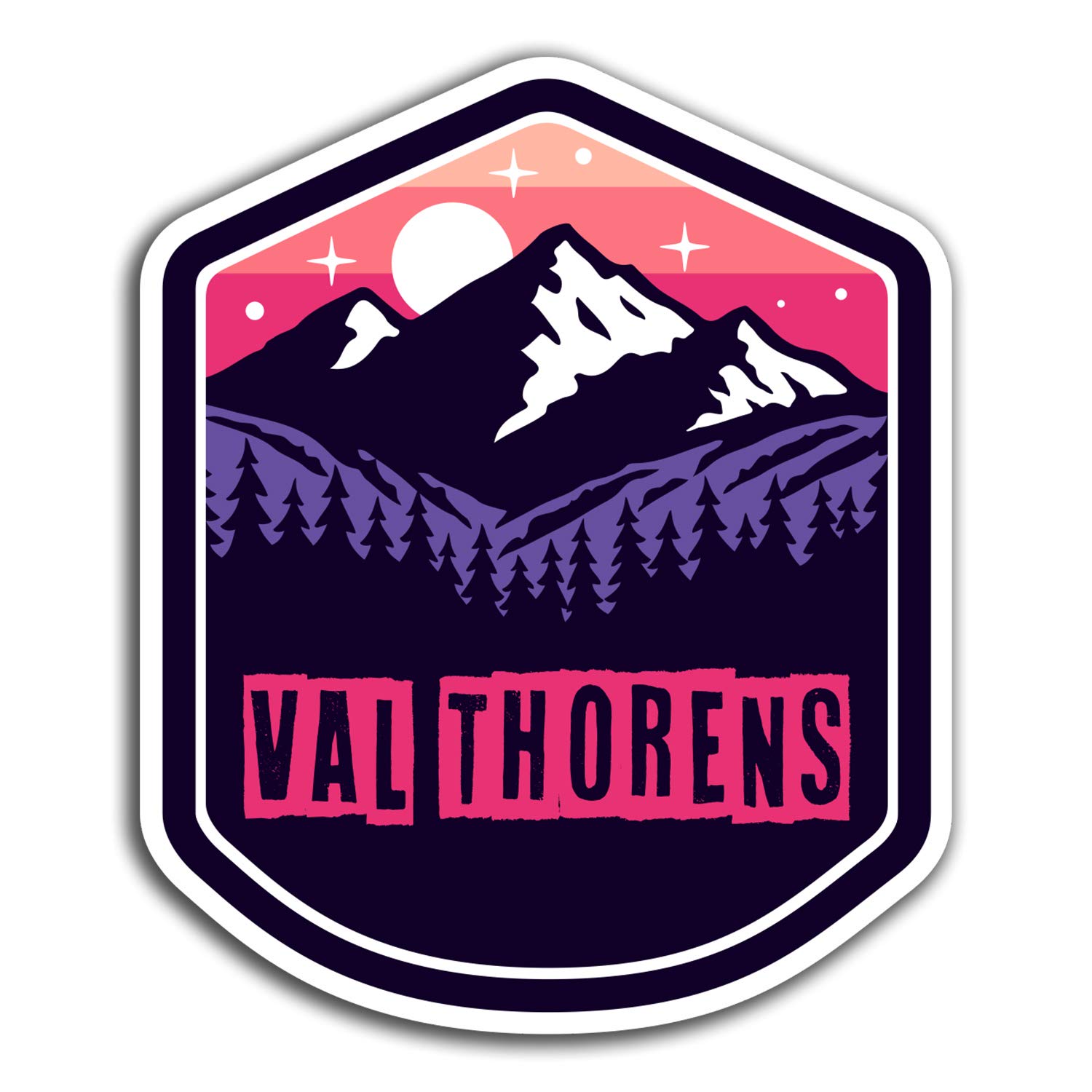 Destination Vinyl Ltd Multi 2 X 10Cm Val Thorens Ski Vinyl Stickers - Travel Sticker Laptop Luggage #23651 (10Cm Tall)
