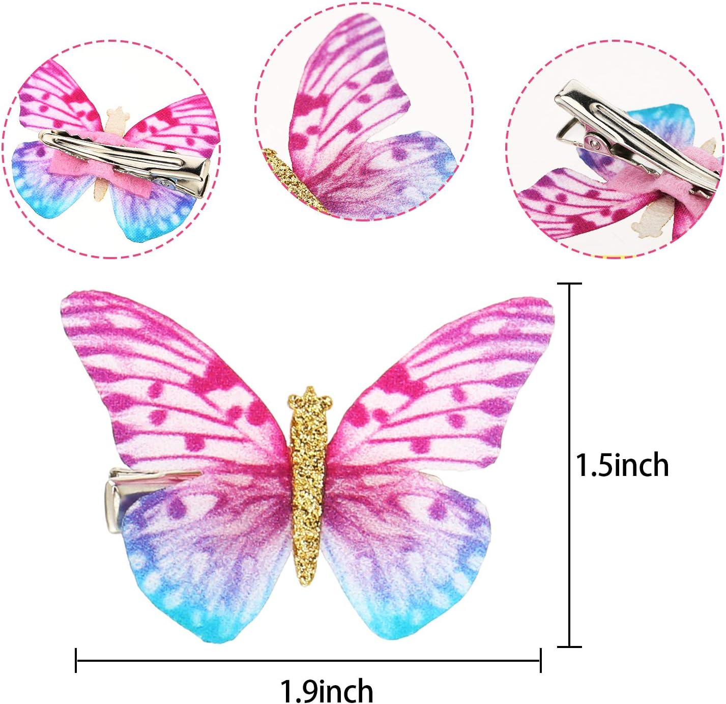 18 Pieces Butterfly Hair Clips Glitter Barrettes Butterfly Snap Hair Clips for Teens Women Hair Accessories (Adorable Styles) - Image 4