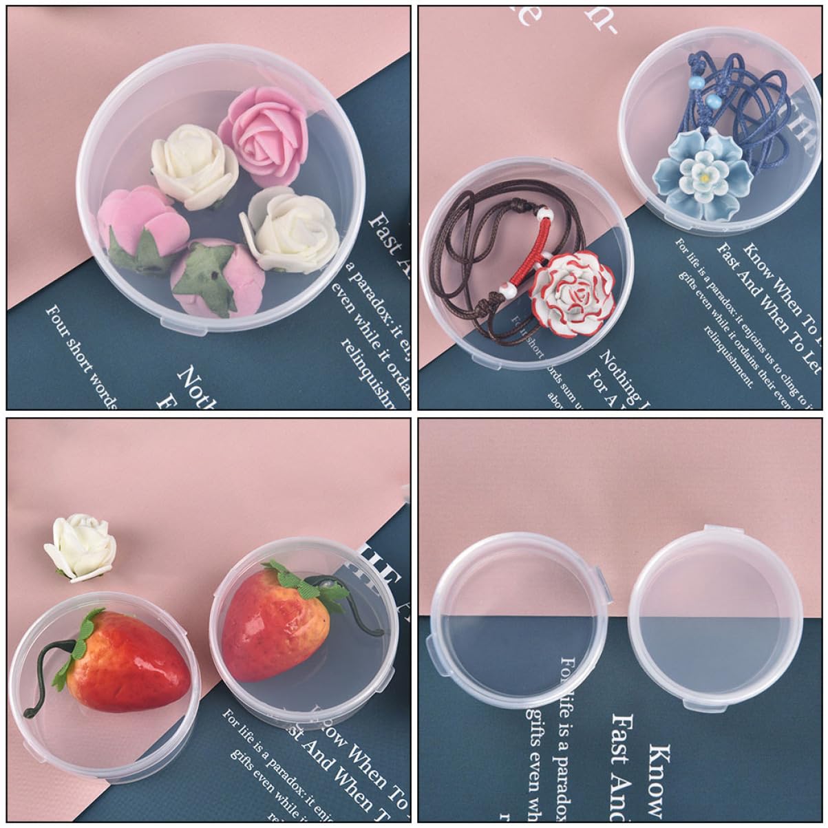 DOITOOL 36 Stück Transparente Runde Aufbewahrungsbox Schmuck und Bastelbedarf Organizer Praktische Kunststoffbox für Ohrringe Perlen und Kleine Accessoires