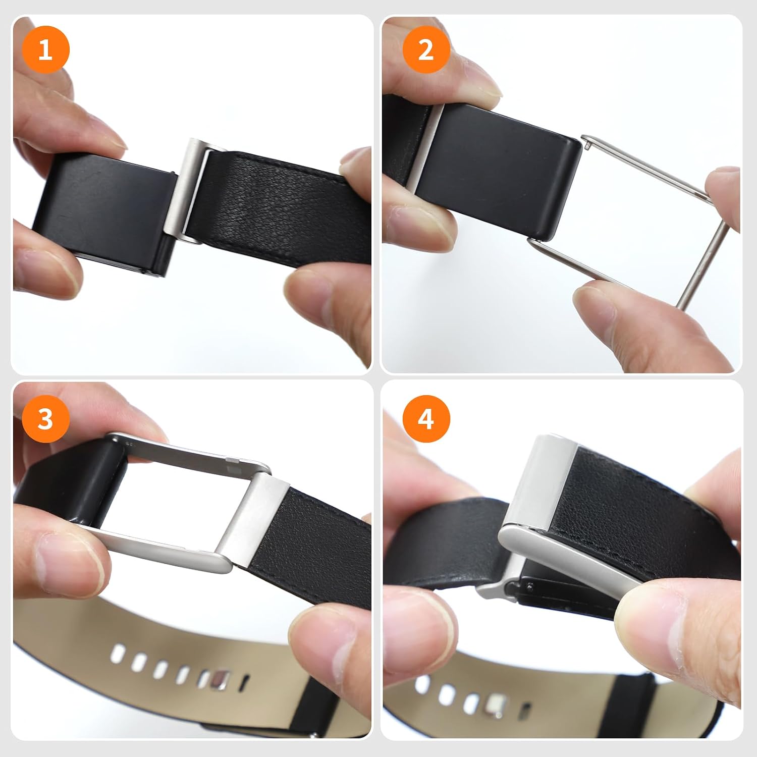 Leather Band Compatible with WHOOP 5.0/MG SportFlex - ECG Strap, Soft Adjustable Genuine Leather Replacement Straps Wristbands for Whoop 5.0 Sleep, Accessory for Health & Fitness Wearable