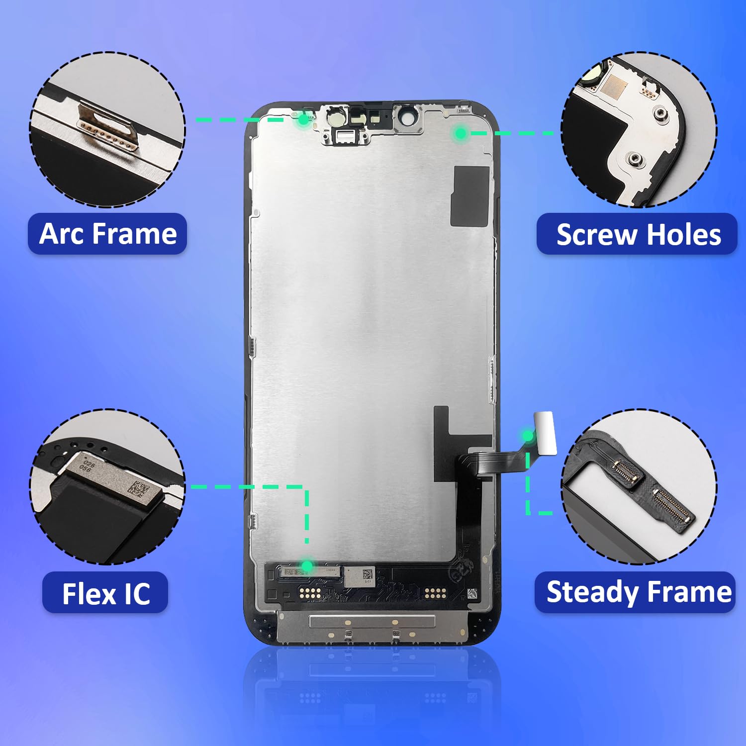 Display für iPhone 14 Bildschirm LCD FHD COF 6,1" Touch Digitizer Ersatz