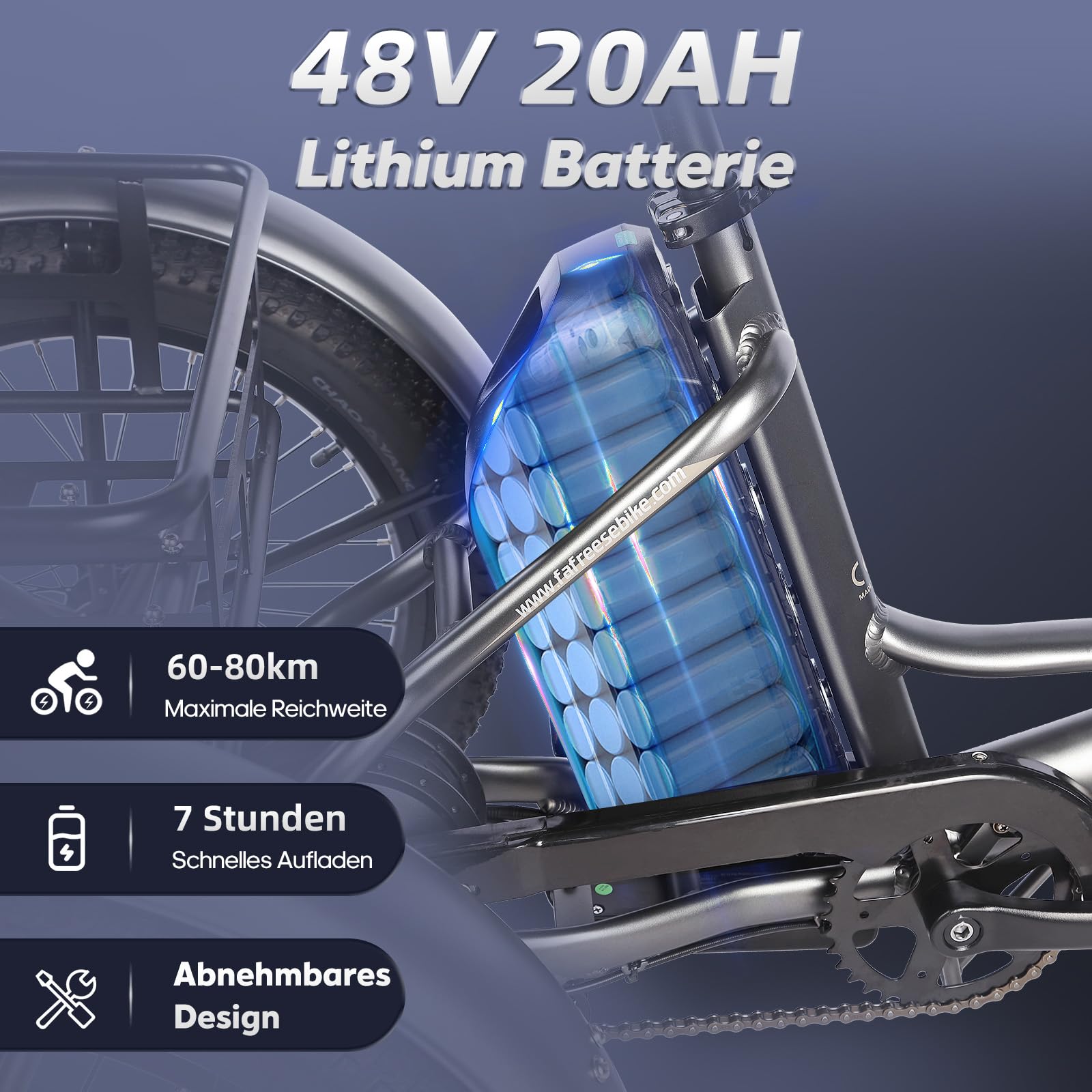 Fafrees F20 Mate faltbares Elektro-Dreirad E-Bike 20 Zoll Fat Tire, 48V 20Ah Akku 120km, hydraulische Feststellbremsen, 180kg Traglast mit Korb