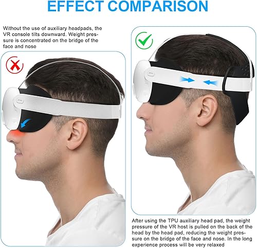 Miniatura 7 de Flexible Soft TPU Head Strap Pad VR Accessories Compatible with Quest 3 VR Headset,Comfortable Head Strap Pad Head Cushion (Black)