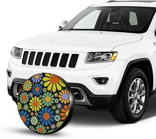 Miniatura 3 de Coloridas flores de repuesto para neumáticos, protectores de rueda a prueba de polvo, para remolque, caravana, arena, muchos vehículos, 14 pulgadas