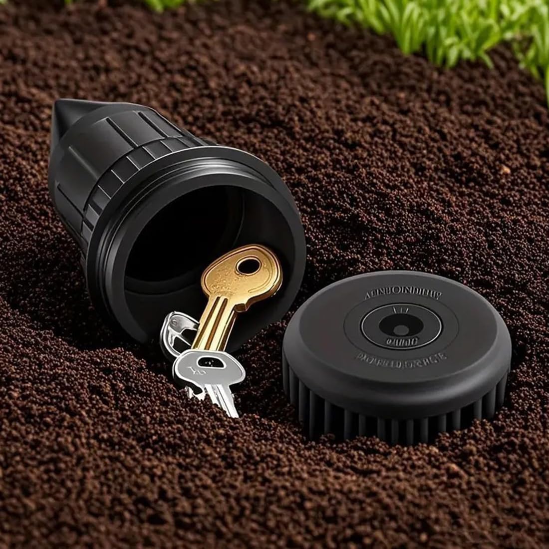 Nascondi-Chiavi da Giardino per Adulti, Contenitore di Nascondiglio Impermeabile con Paletto, Scatola di Conservazione Robusta in Plastica per Nascondere Chiavi