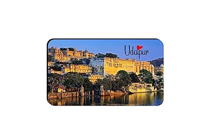 AVI Rubber Rectangular Fridge Magnet Multicolour Udaipur Rajasthan Design Travel Souvenir RFM00140