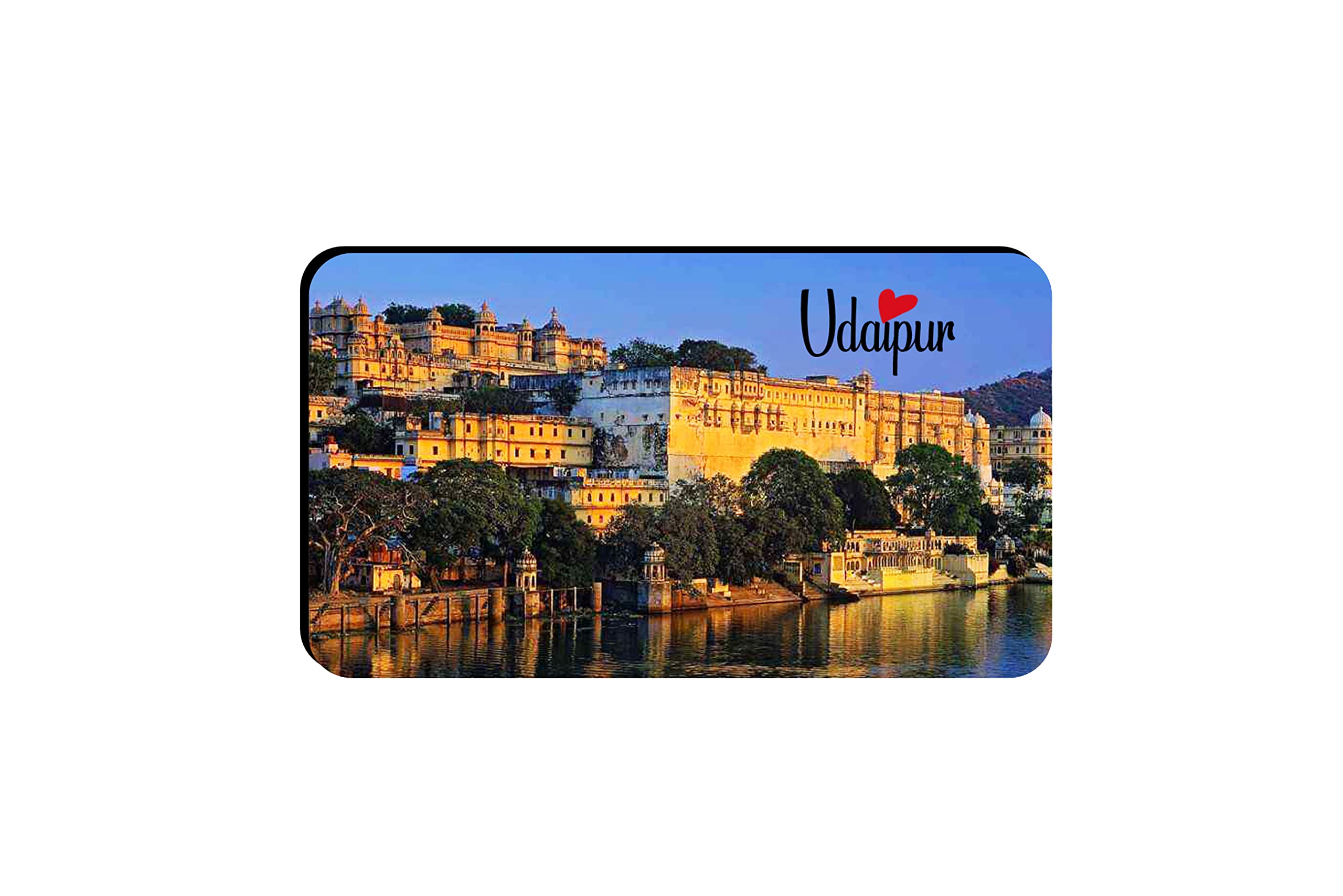 AVIRubber Rectangular Fridge Magnet Multicolour Udaipur Rajasthan Design Travel Souvenir RFM00140