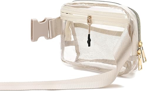 Miniatura 3 de Riñonera transparente aprobada por estadios para mujeres y hombres con correa ajustable, bolsa cruzada transparente para conciertos, deportes,
