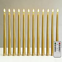 Vista 13 de Velas Cónicas Sin Llama Color Rosa con Control Remoto, Juego de 12 Candeleros LED Navideños a