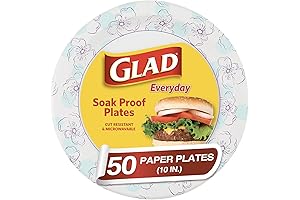 Glad 10-Inch Summer Paper Plates | Blue Floral Party Plates for Memorable...