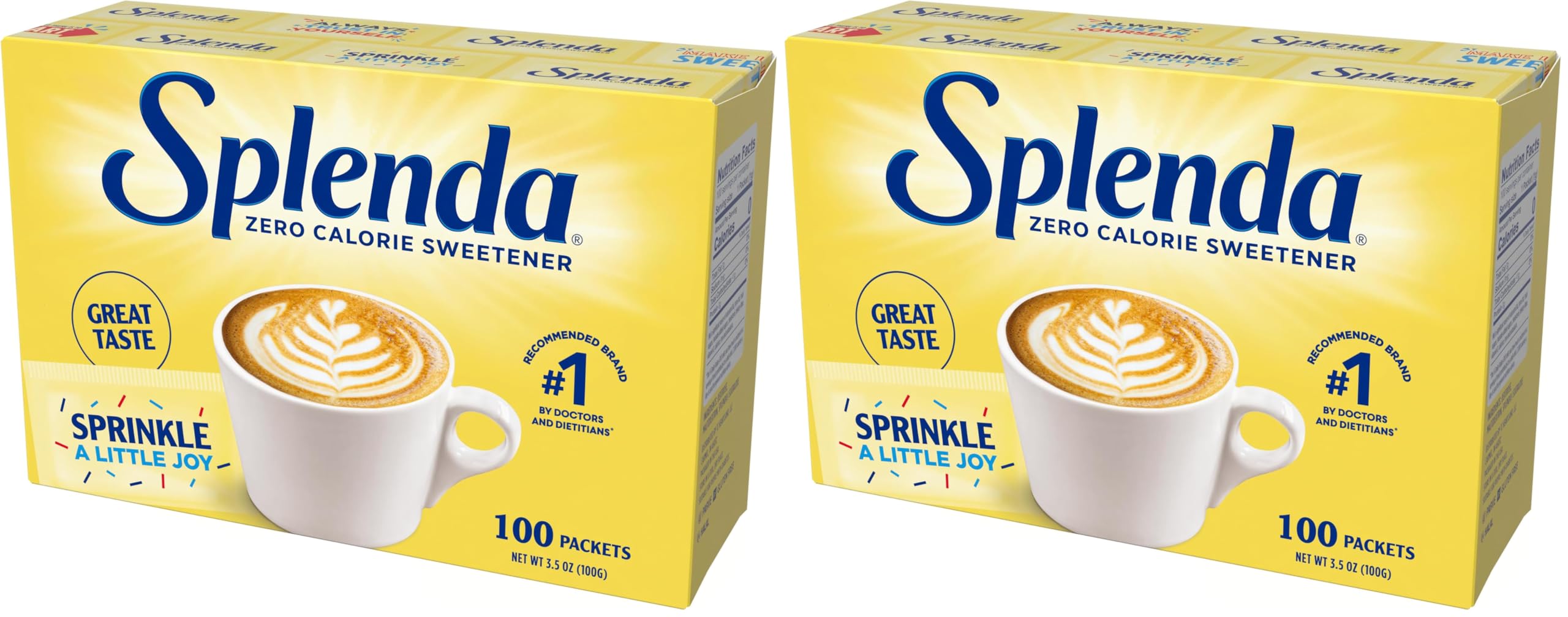 Zero Calorie Sweetener, 100 Count Packets (Pack of 2)