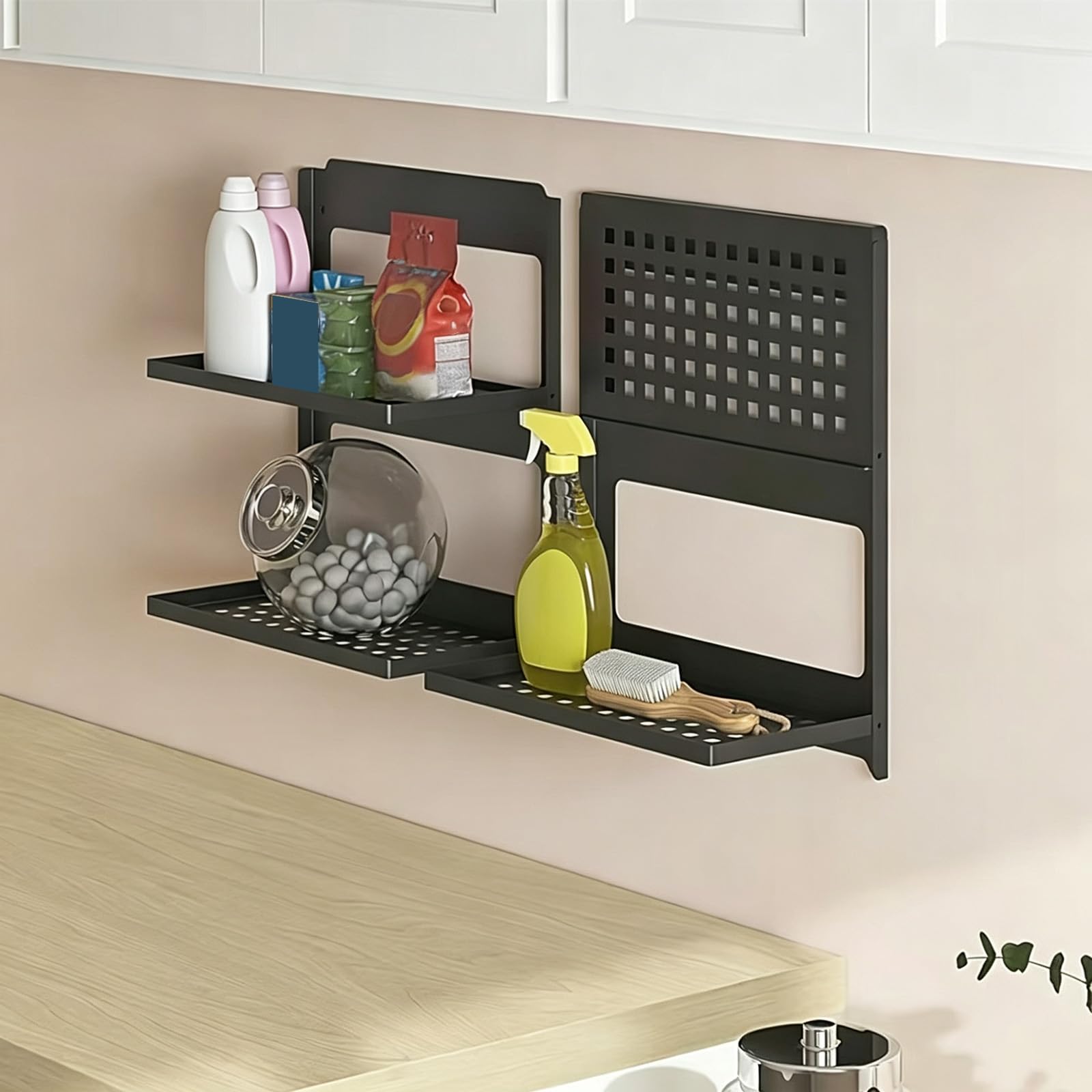 Générique Organisateur avec Deux Surfaces d ' étagère Pliantes, White