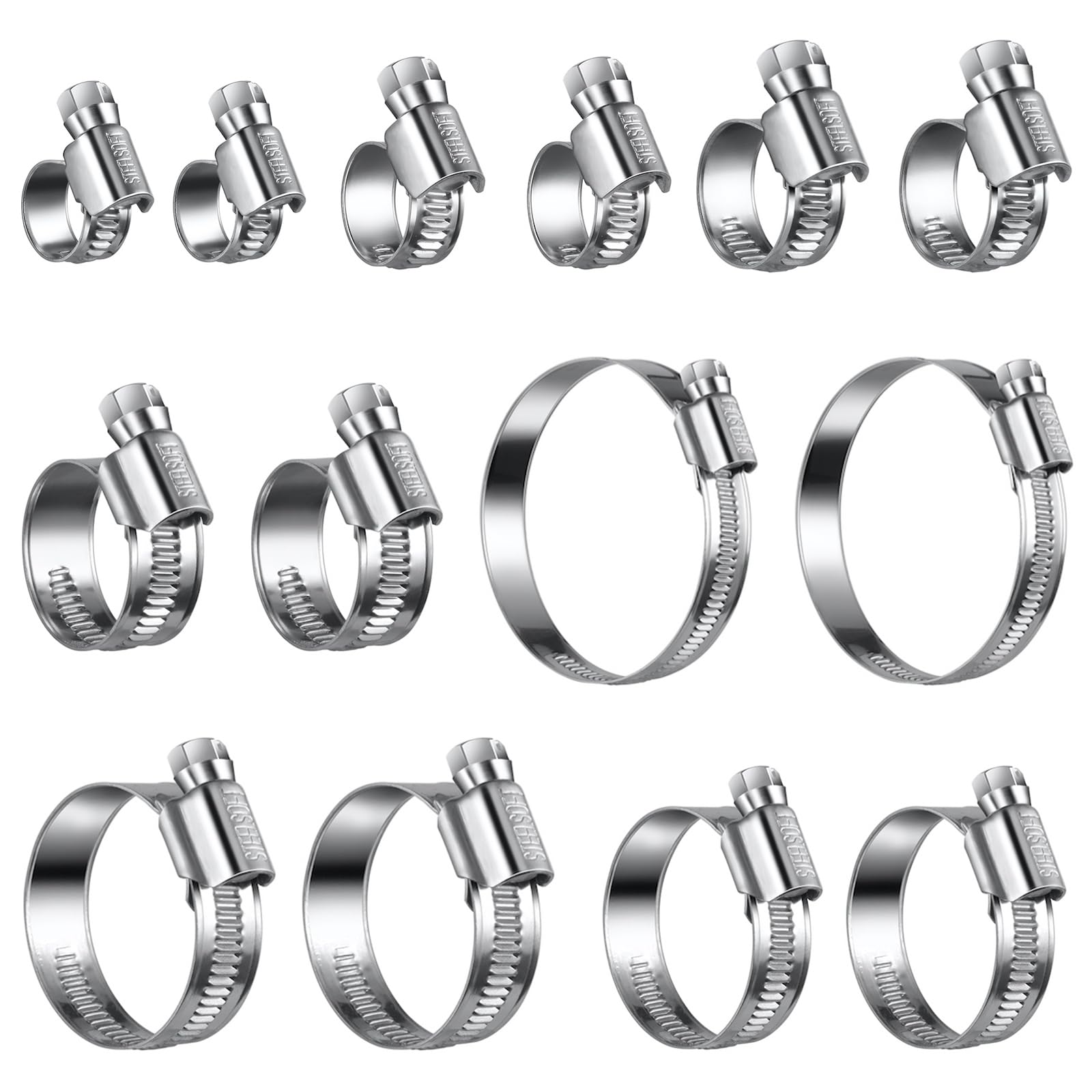 Non-Slip Hose Clamp Assortment Kit 5/16-2 3/4" (8-70mm)