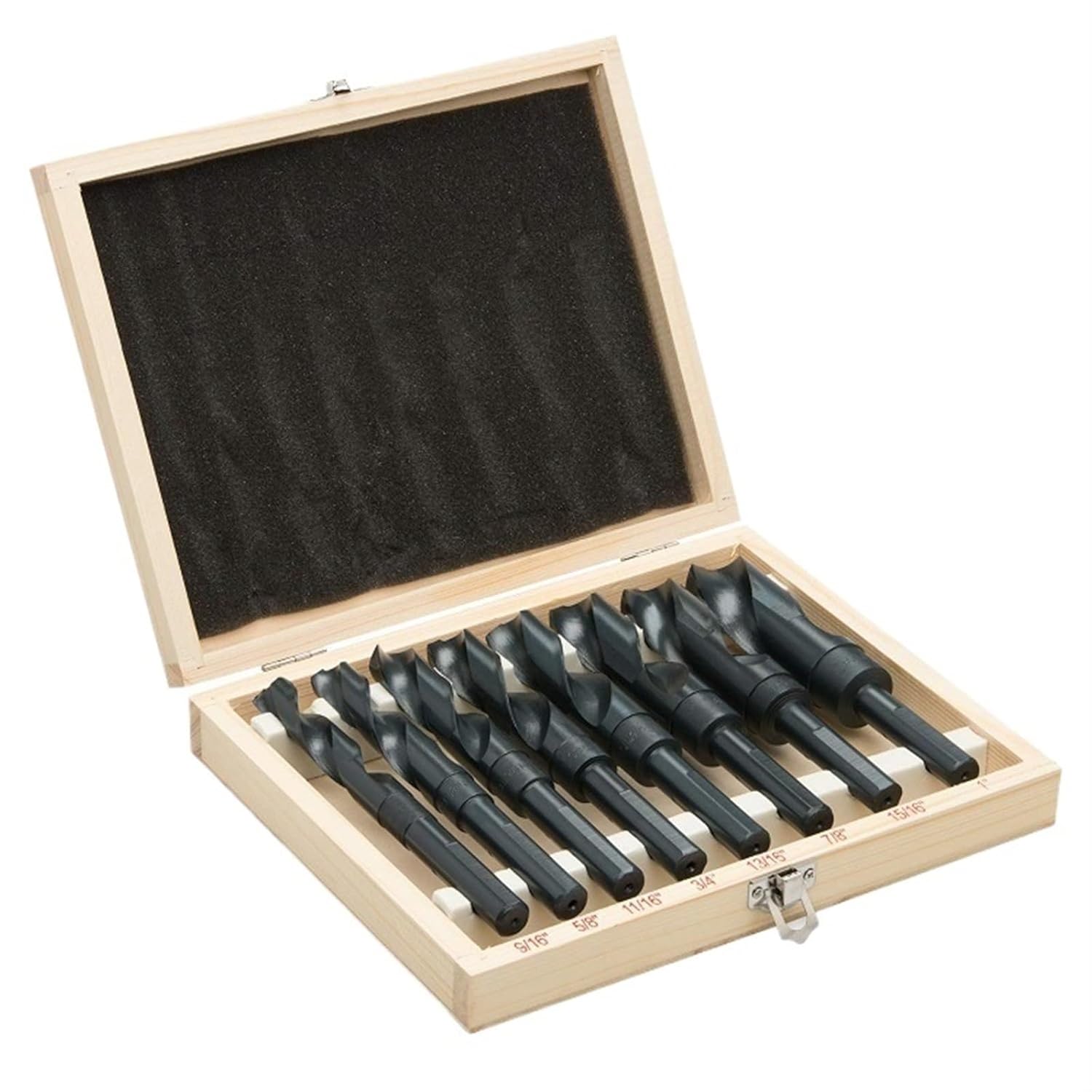 Black and White Small Handle high-Speed Steel Twist Drill bit 8-Piece Set Wooden Box Drill bit Hole Opener (Size : White8PC in Wooden Box)