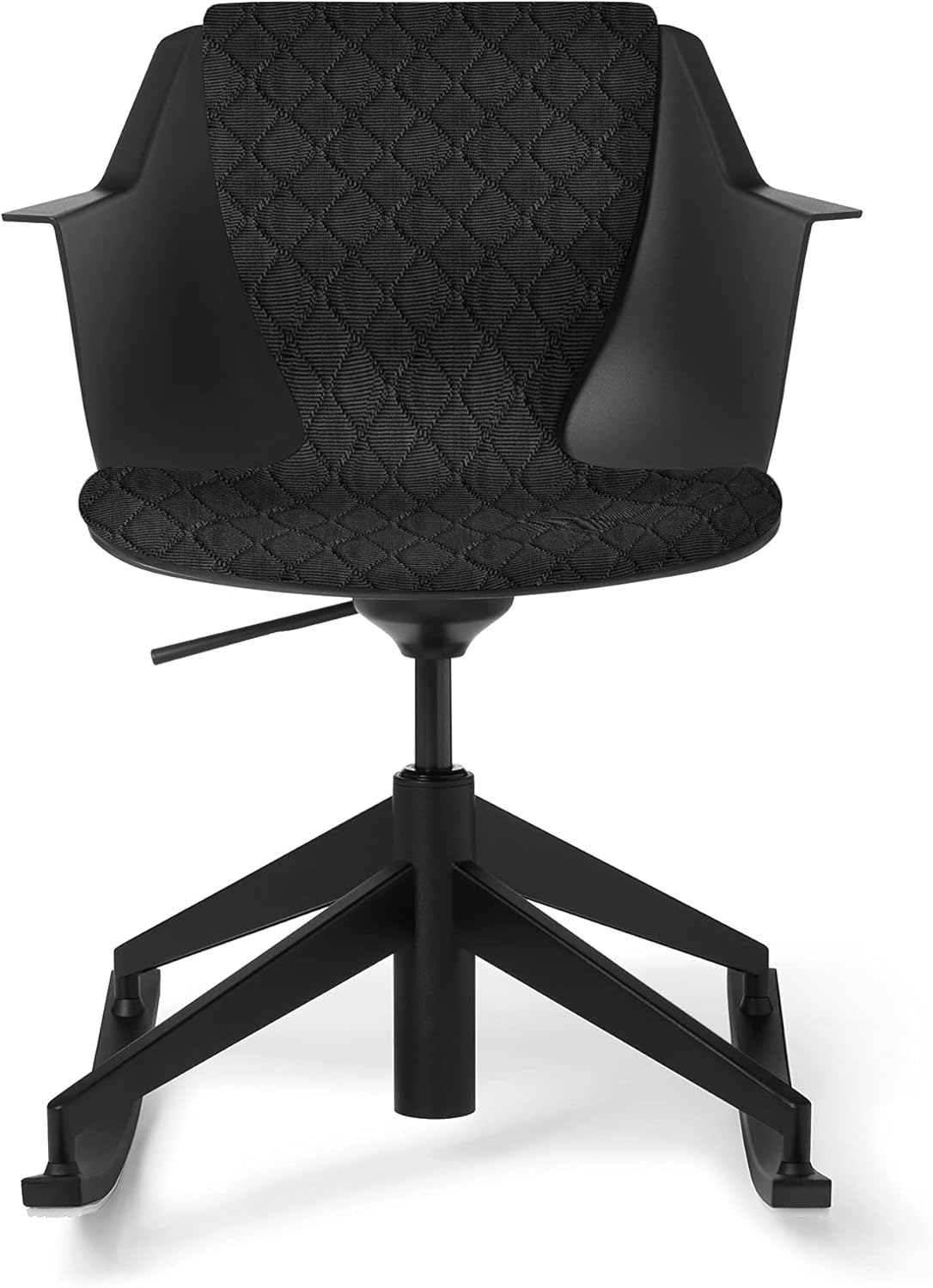 Office Master Werksy Rocker Model WY2R Black Rocker Swivel Chair with Fully Quilted Upholstery Modern Black Shell in Raven Black : Home & Kitchen