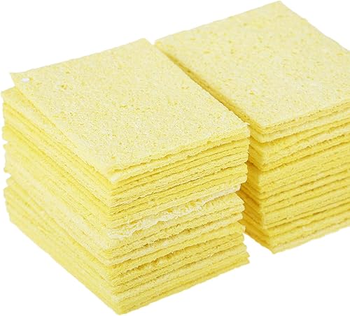 Miniatura 6 de Esponja de soldadura de 50 piezas, esponja de almohadillas de limpieza de soldador de repuesto, esponja especial de alta temperatura de hierro de