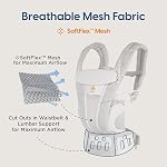Ergobaby Toutes les positions de transport porte-bébé respirant Mesh avec un soutien Lombaire amélioré & Débit d'air (7-45 Lb), Omni Breeze, Midnight bleu
