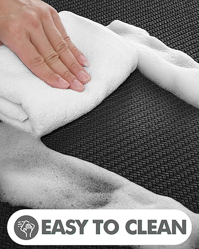 Miniatura 4 de LUMI Juego de 2 tapetes de cocina antifatiga, antideslizantes, impermeables, resistentes a las manchas, fáciles de limpiar, para cocina, lavandería,