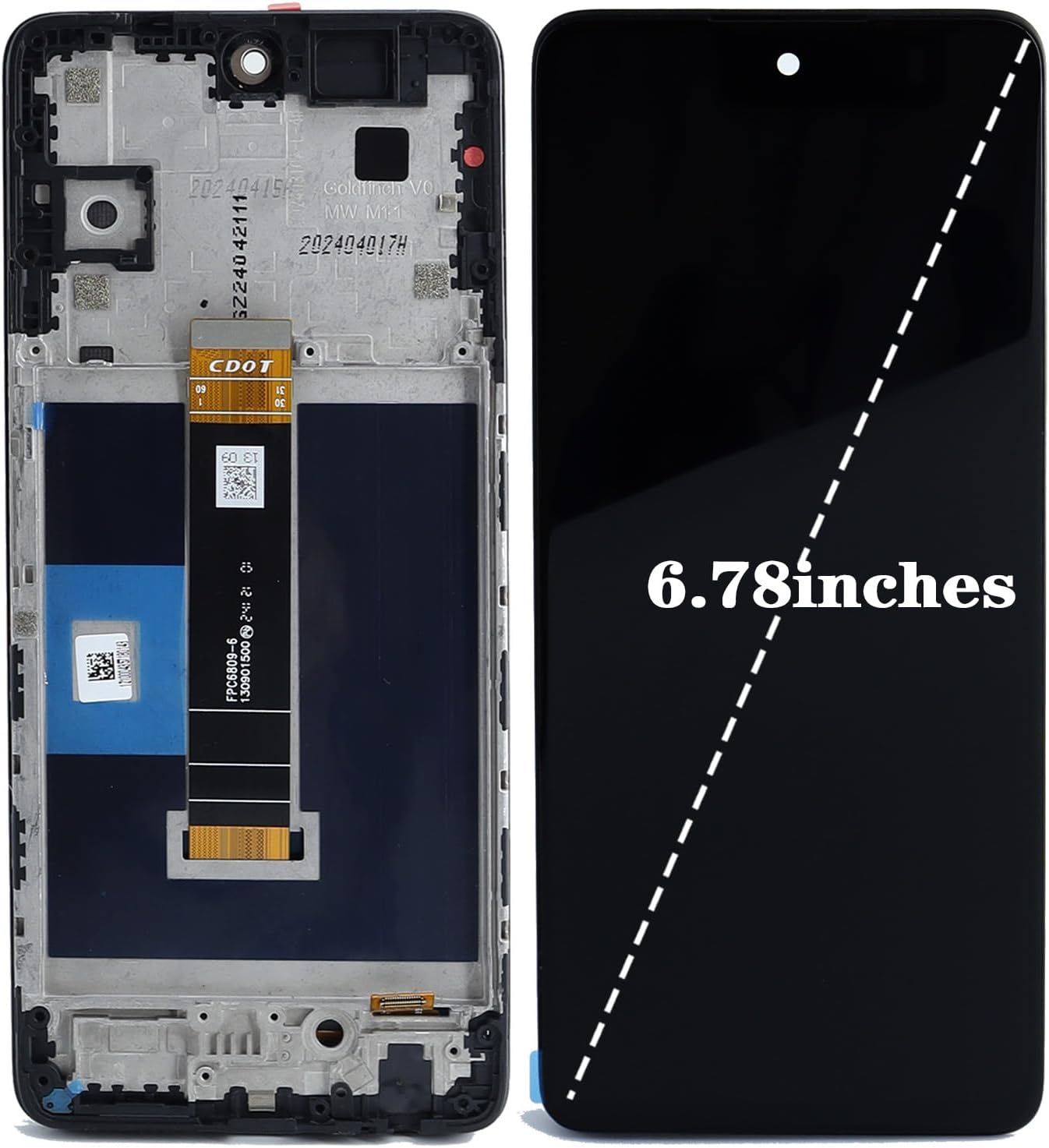 for TCL 50 XL 5G T702W LCD Display Touch Screen Digitizer Assembly Replacement (with Frame)