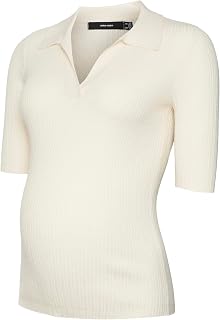Vmmholly 2/4 Polo Pullover Ga Noos, Betulla, XS Donna