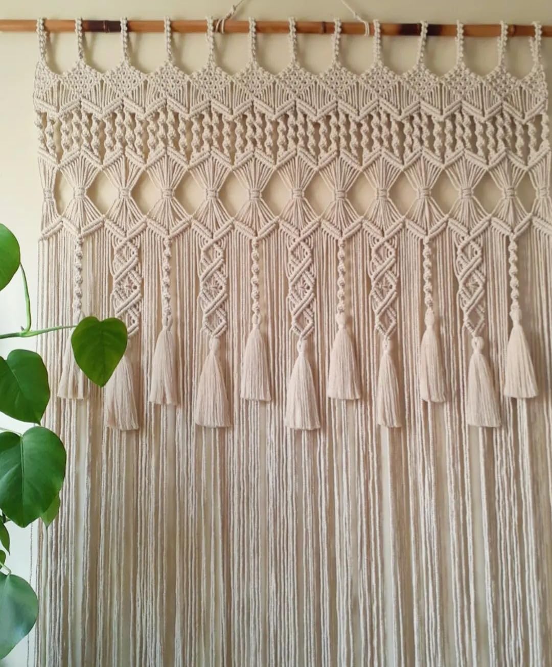 r.r.lala large window curtain,sheer linen curtain for living room decoration, white sun flower drapes door curtain, room decor boho, macrame backdrop, window valance size w 40" x l 84"