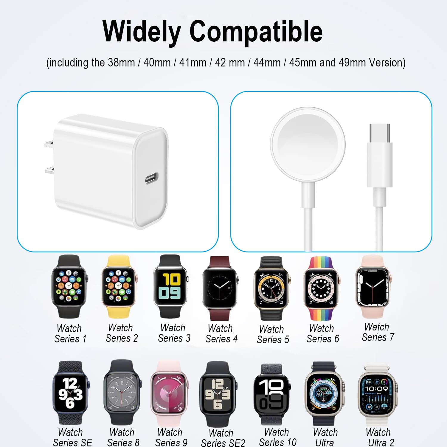 Caricabatterie rapido per Apple Watch, con connettore USB C per iPhone Watch e cavo di ricarica veloce magnetico lungo 1,8 m, portatile, compatibile con iWatch Series 10/9/8/7/SE/SE2/5/4/3/2/1/Ultra