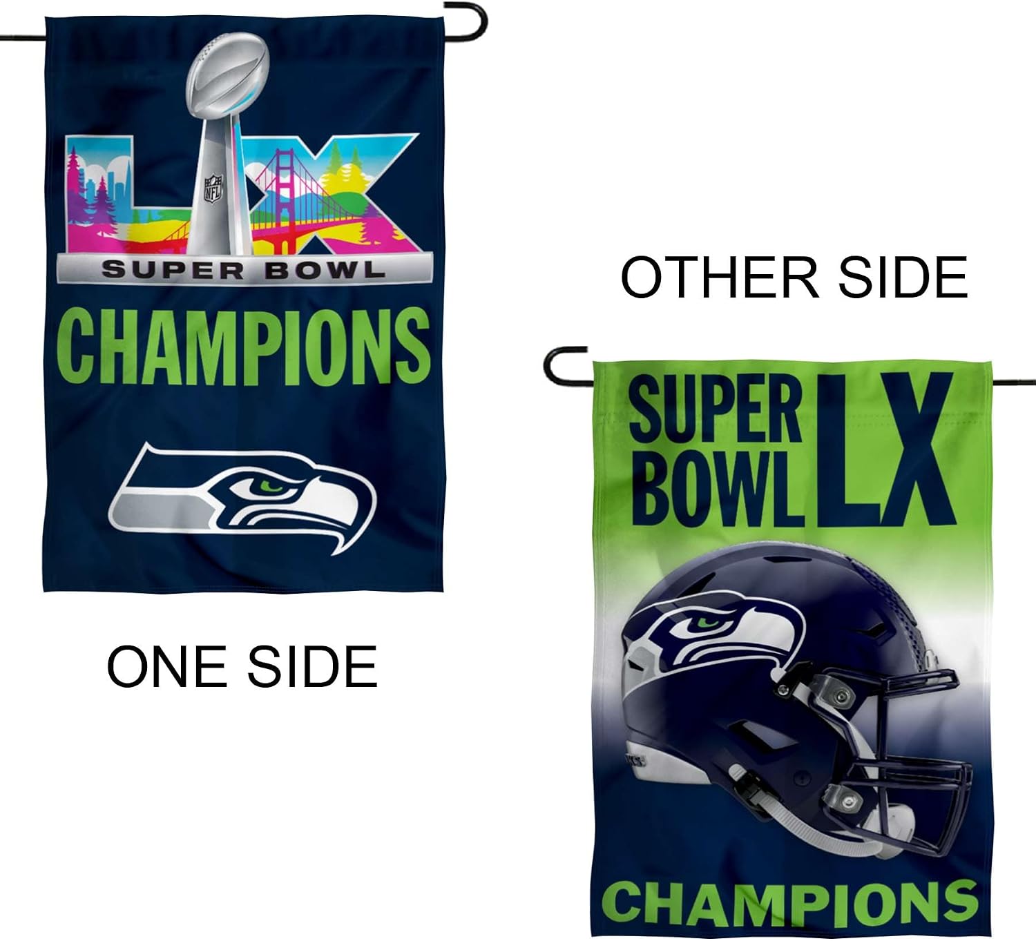 Seattle Seahawks 2026 Super Bowl LX Champions Garden Flag and Pole Stand Holder