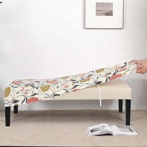 Vista 69 de SearchI Funda para banco de comedor, fundas largas elásticas y lavables para asiento de banco de banco rectangular, para comedor, sala de estar