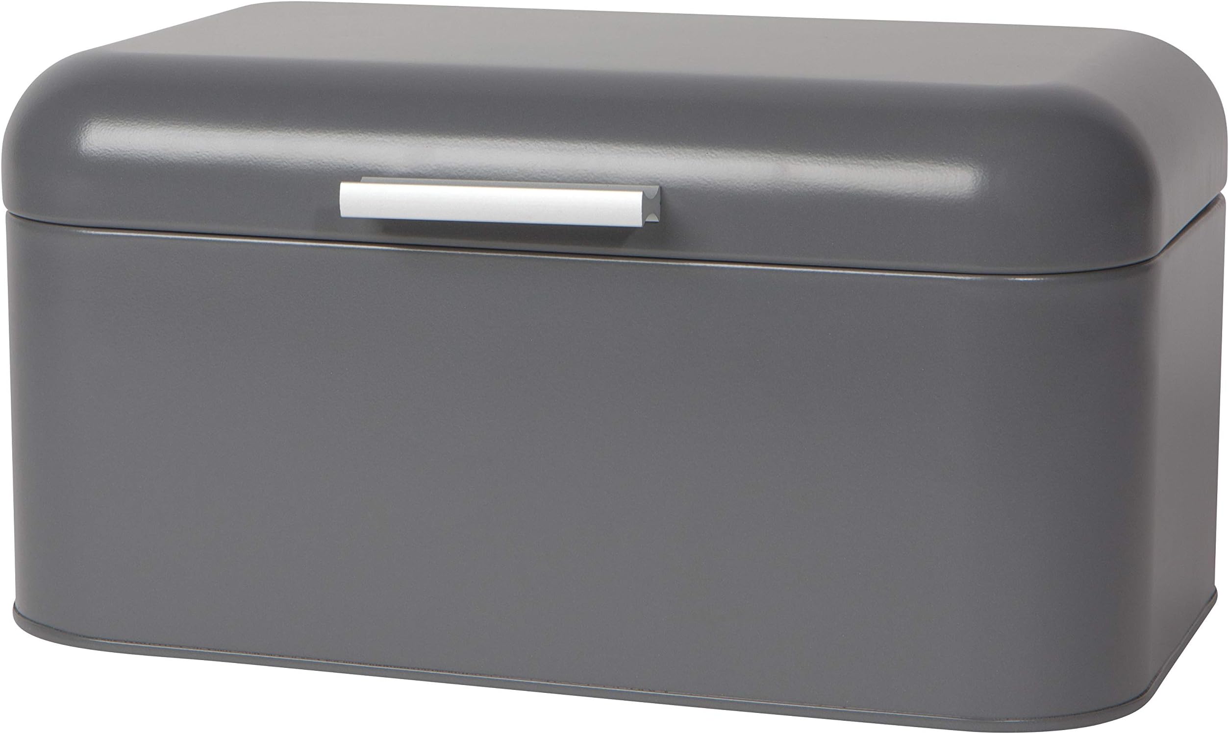 Now Designs Metal Bread Bin with Hinged Lid Charcoal, 12 x 7x 6.5 inches