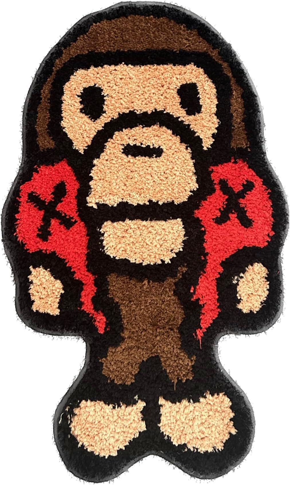 LUXAPE Baby Milo BAPE Rug - X Kawed decor - Handmade & Premium- 30in W * 20in L (75*50cm) - Hypebeast bathmat - Anime decorations - Preppy Decor - Bape Decor - A Bathing APE - Luxape Rug (Baby Milo)