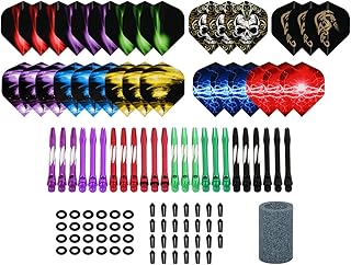 DS. DISTINCTIVE STYLE Darts Set with Aluminum Dart Shafts Nylon Tip Darts Set with Soft Darts Flights Colorful Dart Flight Accessories with Flights Saver and Dart O Rings and Dart Sharpener