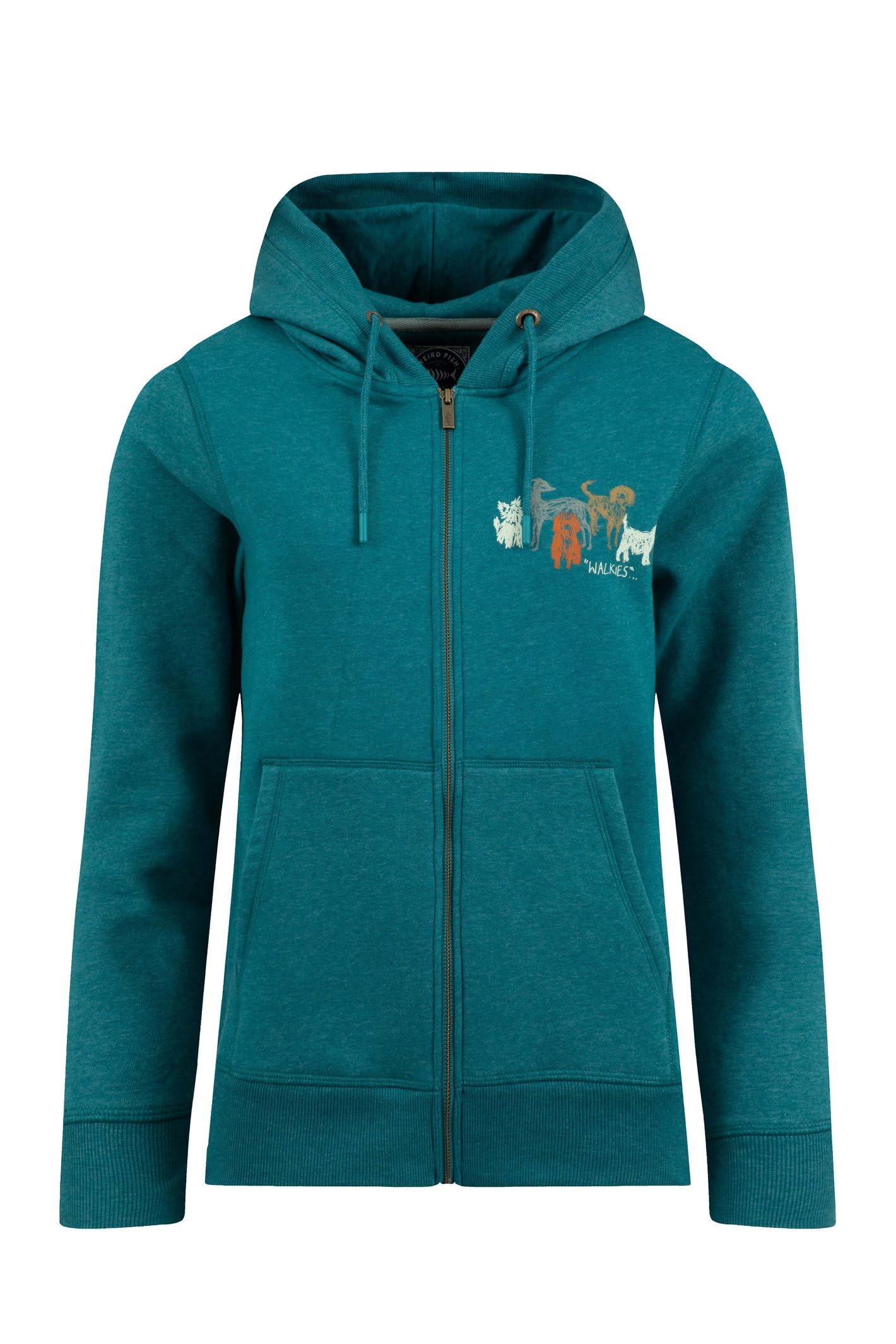 Weird Fish Women's Deep Teal Franchises Graphic Full Zip Hoodie Size 22. (Jumper/Sweater/Fleece)