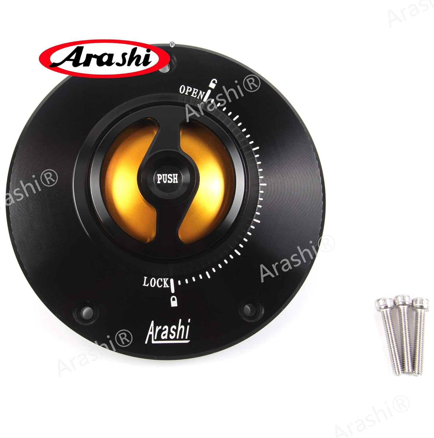 Arashi CNC Keyless Fuel Tank Gas Cap Cover for Honda VTR1000F, VTR1000 SP1 SP2, Hawk GT NT650, CBR600 F4 F3 F2, CBR600F4i, CB600F HORNET 600, CB900F Hornet 900, CB919, RC51, RVF400 Gold
