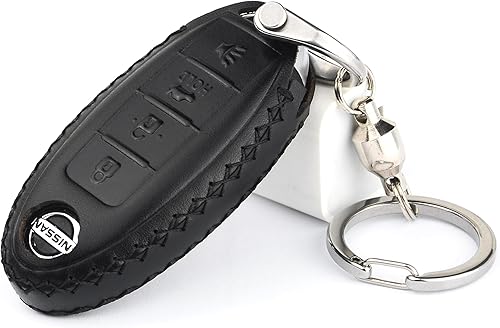 Miniatura 4 de Cadtealir Funda de piel italiana para llavero compatible con Nissan 350Z 370Z Ltima Maxima Rogue Armada Titan Versa