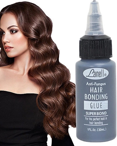 Cola Profissional Lanell 30ml Alta Fixação para Mega Hair e Alongamento de Cílios – Cor Preta