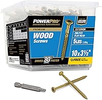 Vista 15 de Power Pro Tornillos de madera para exteriores de alta calidad, tornillos multiusos #10 x 4-1/2 pulgadas para proyectos al aire libre, broca estrella