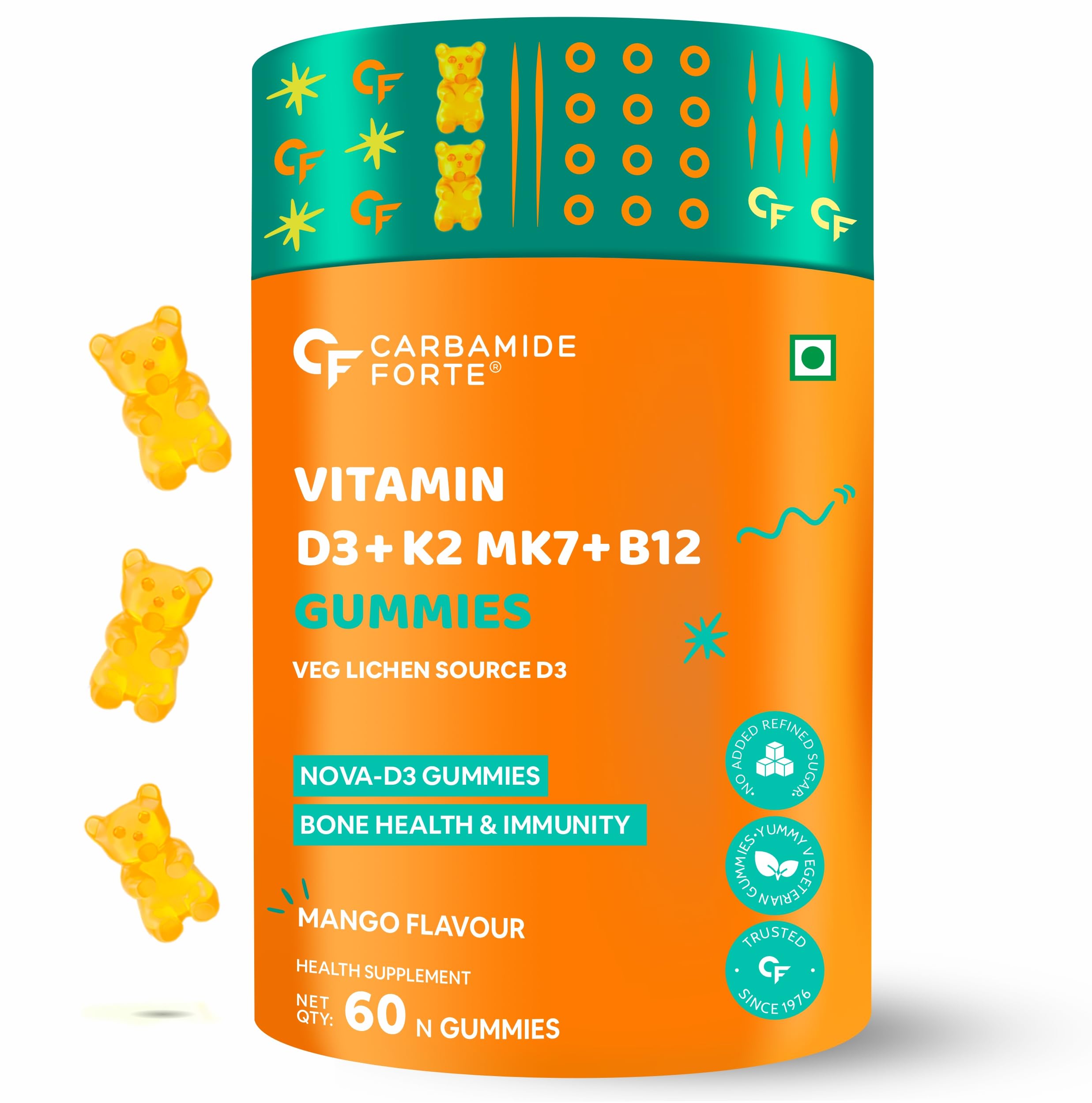 Carbamide Forte Vitamin D Tablets | Vitamin D3 K2 Supplement to support Bone & Heart Health | Veg D3 Lichen - 60 Tablets — Amazon image 13