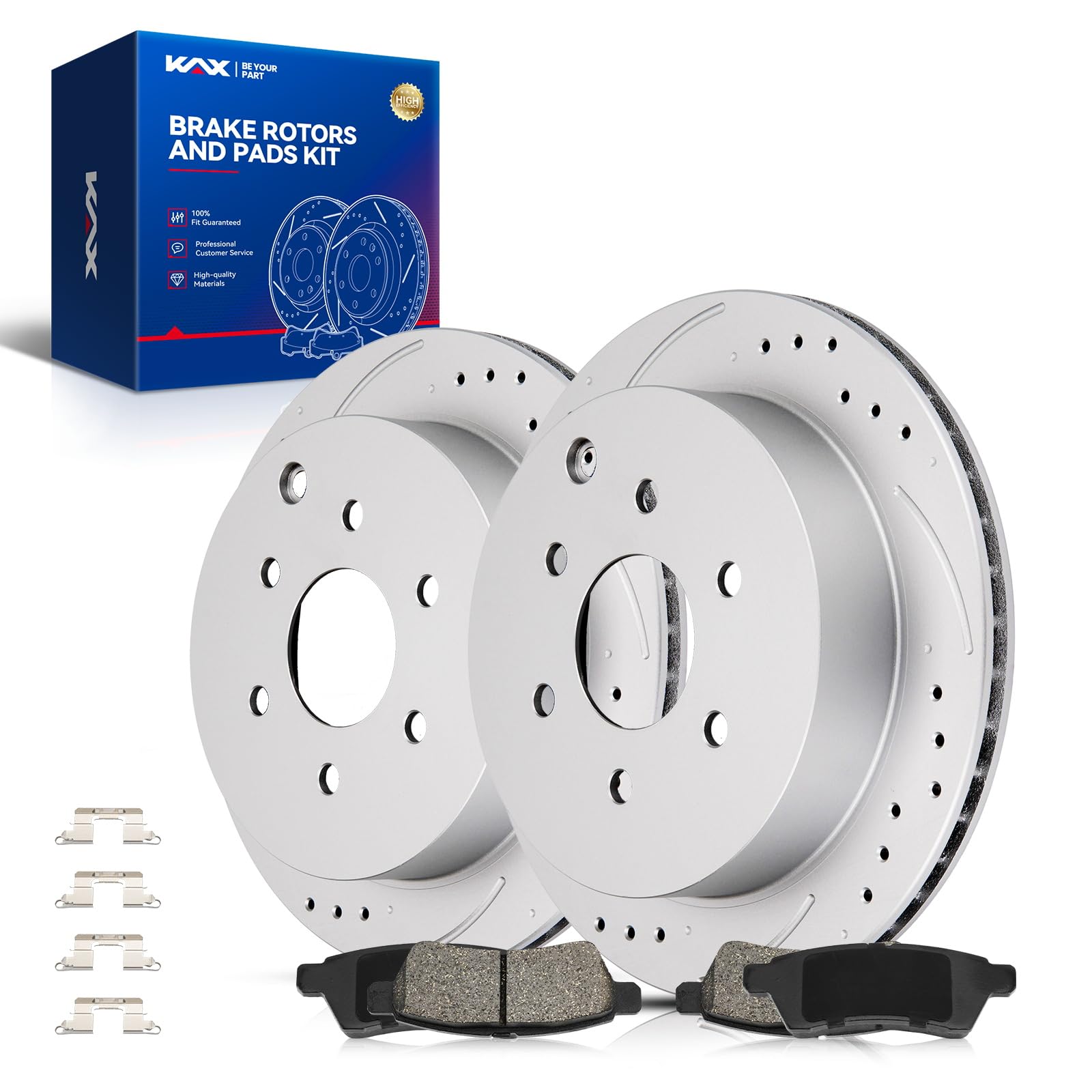 Amazon.com: KAX Rear Brake Kit, Drilled and Slotted Brake Rotors