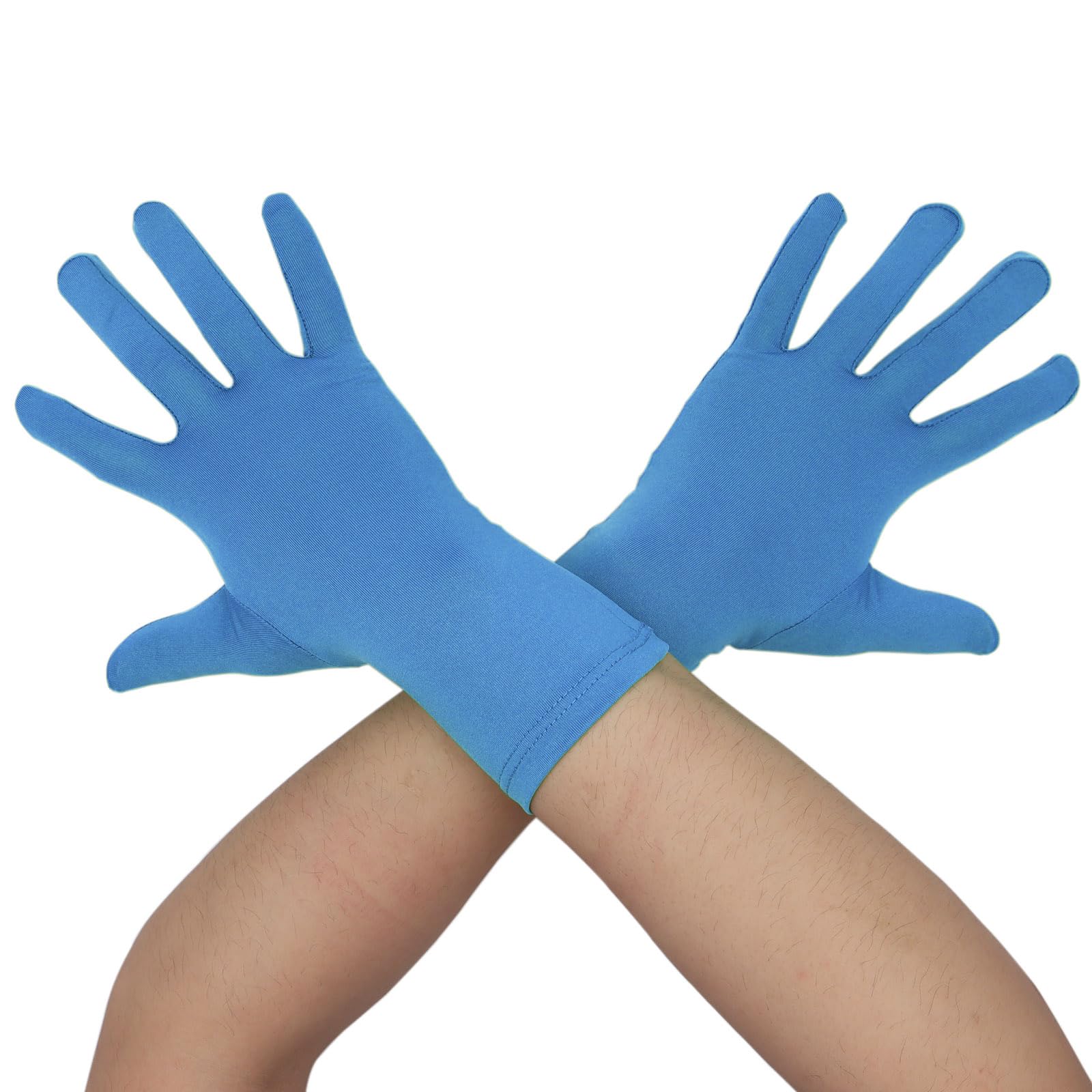 Aniler Unisex Wrist Length Full Finger Costume Stretchy Gloves, Sky Blue, One Size โ image 1