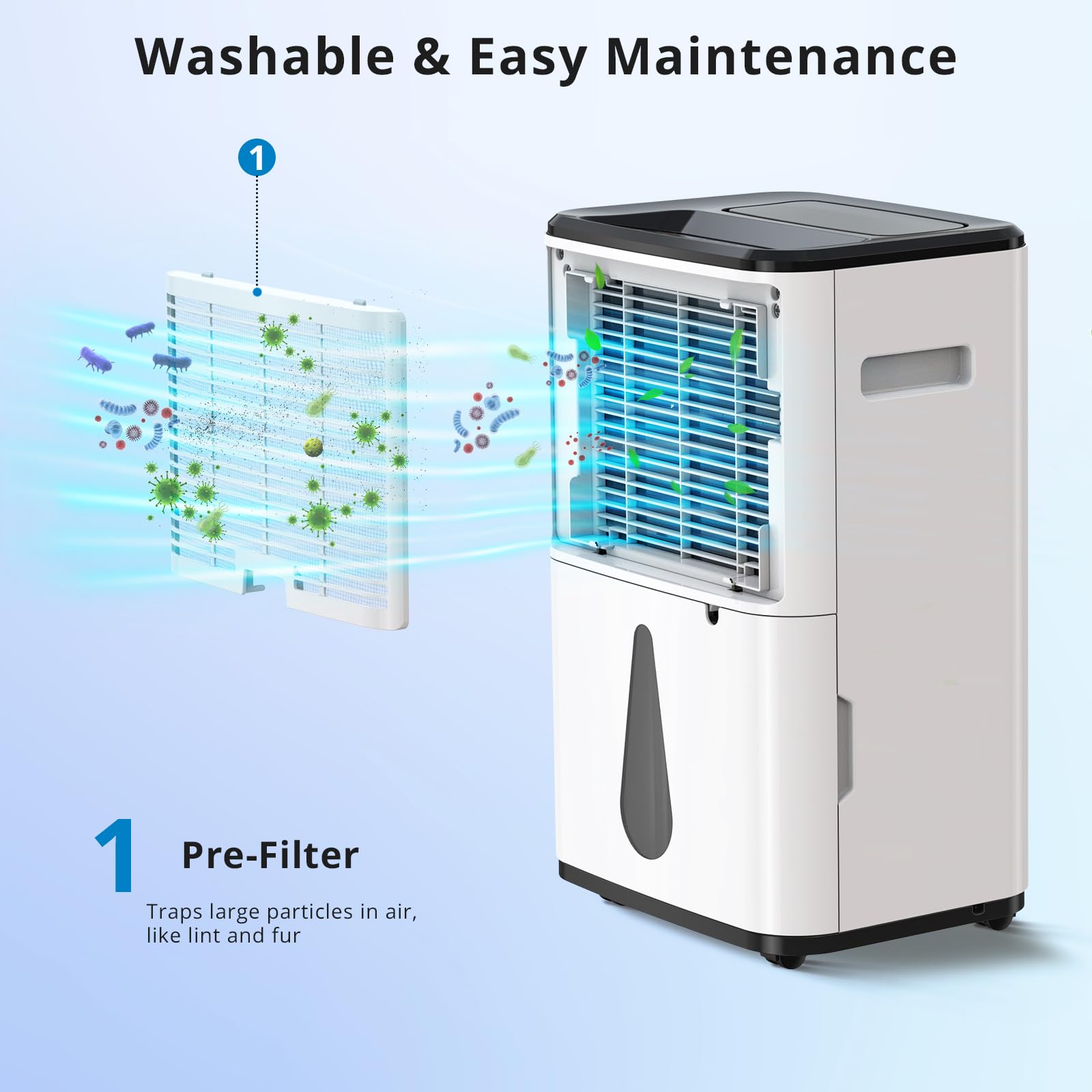 Deshumidificador 30L/día para hogar hasta 100 m², depósito 6L, drenaje continuo con manguera, control de humedad 30-80%, temporizador 24 h, silencioso, pantalla digital, secado de ropa