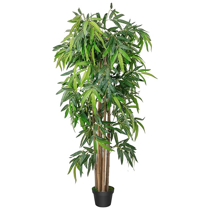 Buy Worth Garden Bamboo Silk Trees Artificial Plants, 5.6ft Realistic Faux Bamboo Tree, Tall