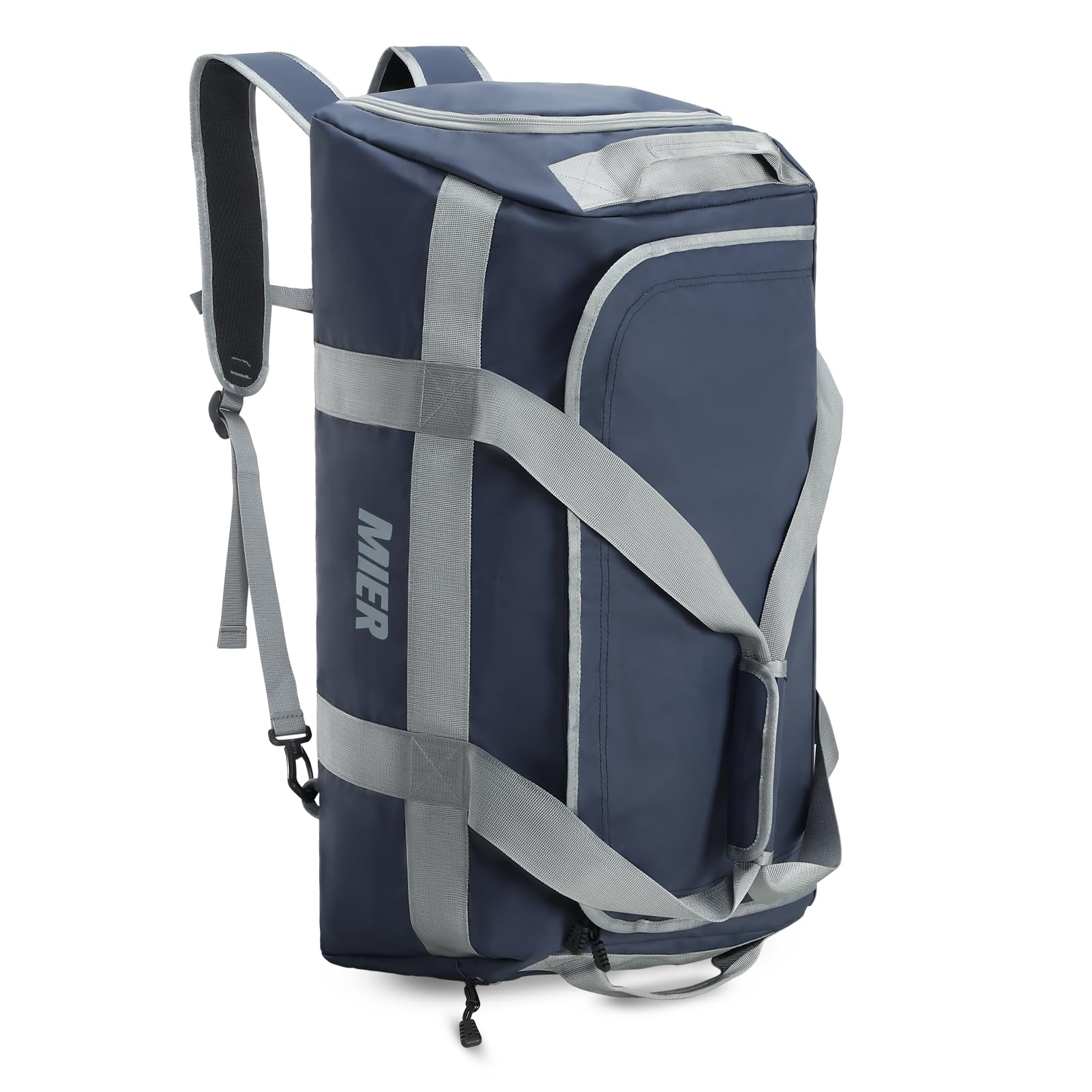 MIER Gym Bag for Men Large Duffel Backpack with Shoe Compartment, 60L Convertible Duffle Bags Weekender Overnight Bag for Gym Sports Travel, Blue