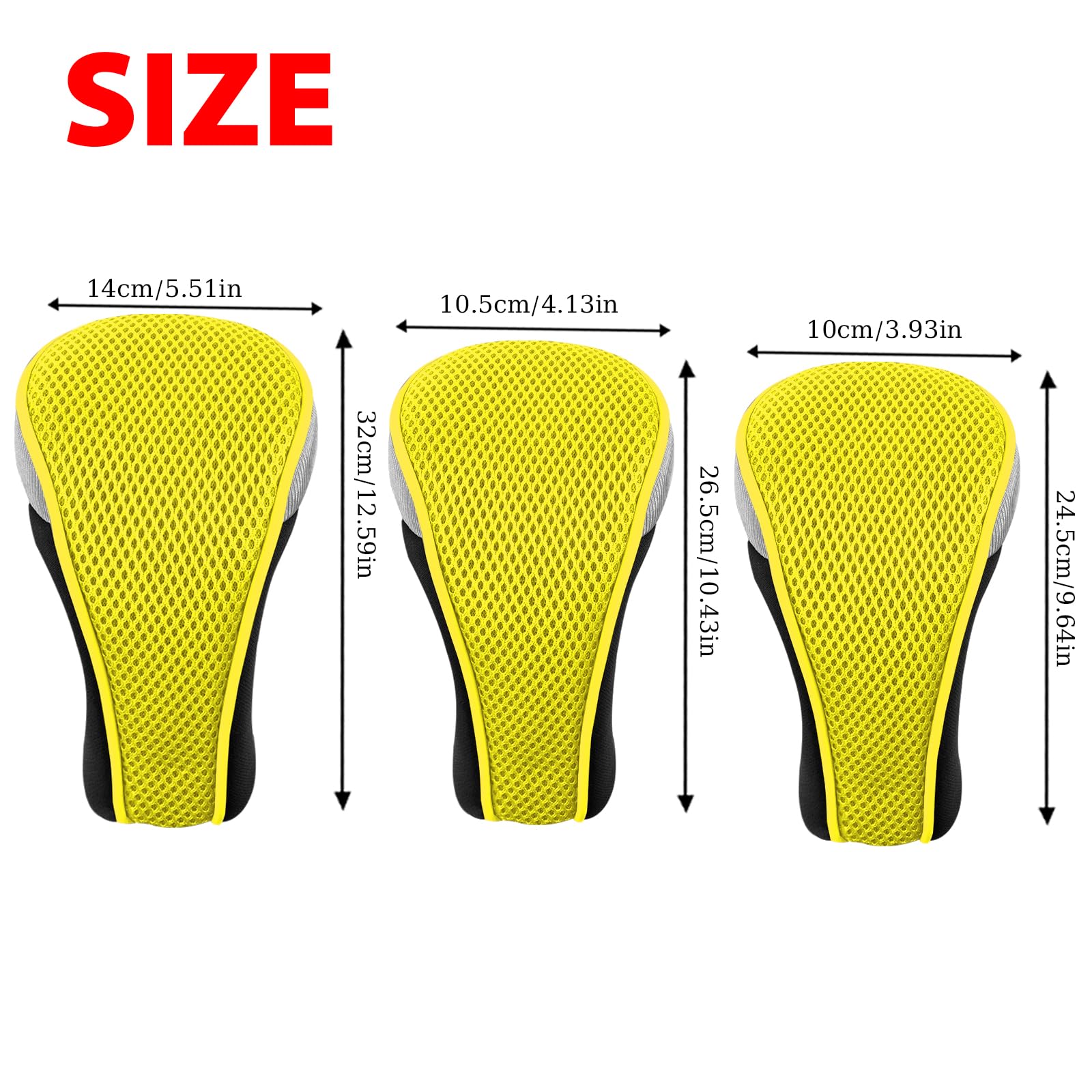 Andux Lot de 3 Couvre-Clubs de Golf 460 CC à Long Cou