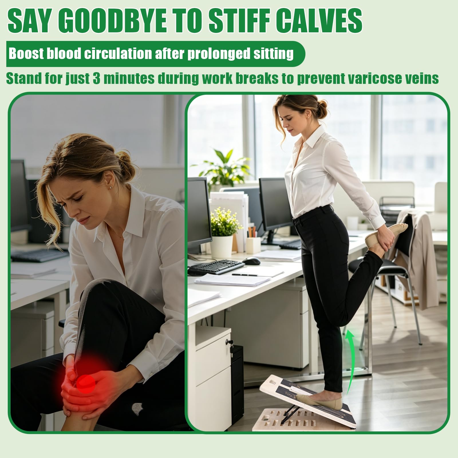 2 in 1 Tavoletta Propriocettiva & Tavola Inclinata in Legno | Balance Board Professionale, Slant Board 12 Angoli Regolabili, Antiscivolo Pieghevole, Interno Esterno Adulti Anziani Bambini