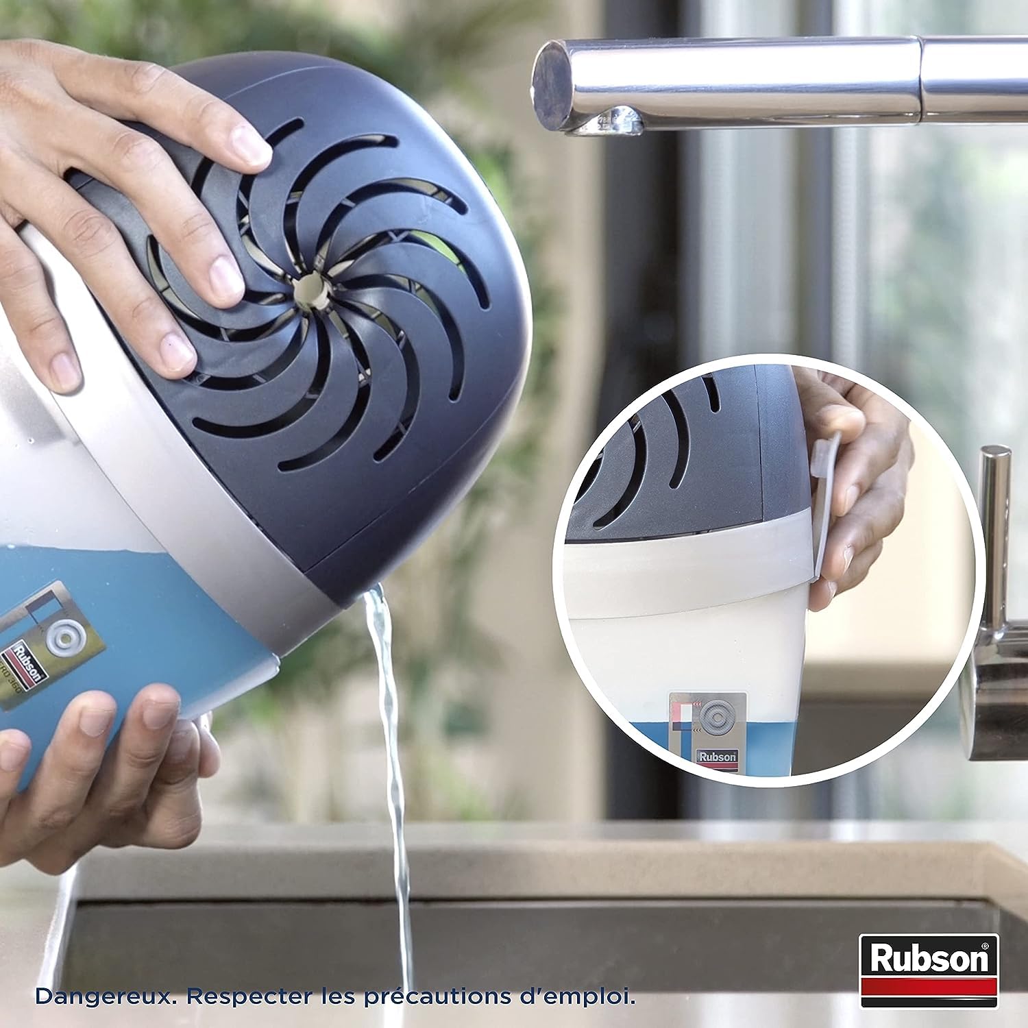 Rubson – AERO 360° Recharges en tabs neutres pour absorbeur d'humidité, recharges pour déshumidificateurs ultra absorbantes et anti odeur, 4 x 450 g pour déshumidificateur d'air