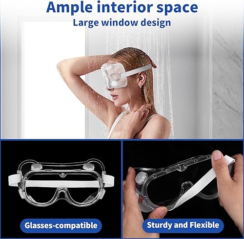 Miniatura 5 de Protector de pestañas y cejas ajustable, gafas de ducha, diseño apto para gafas, perfecto para proteger pestañas postizas