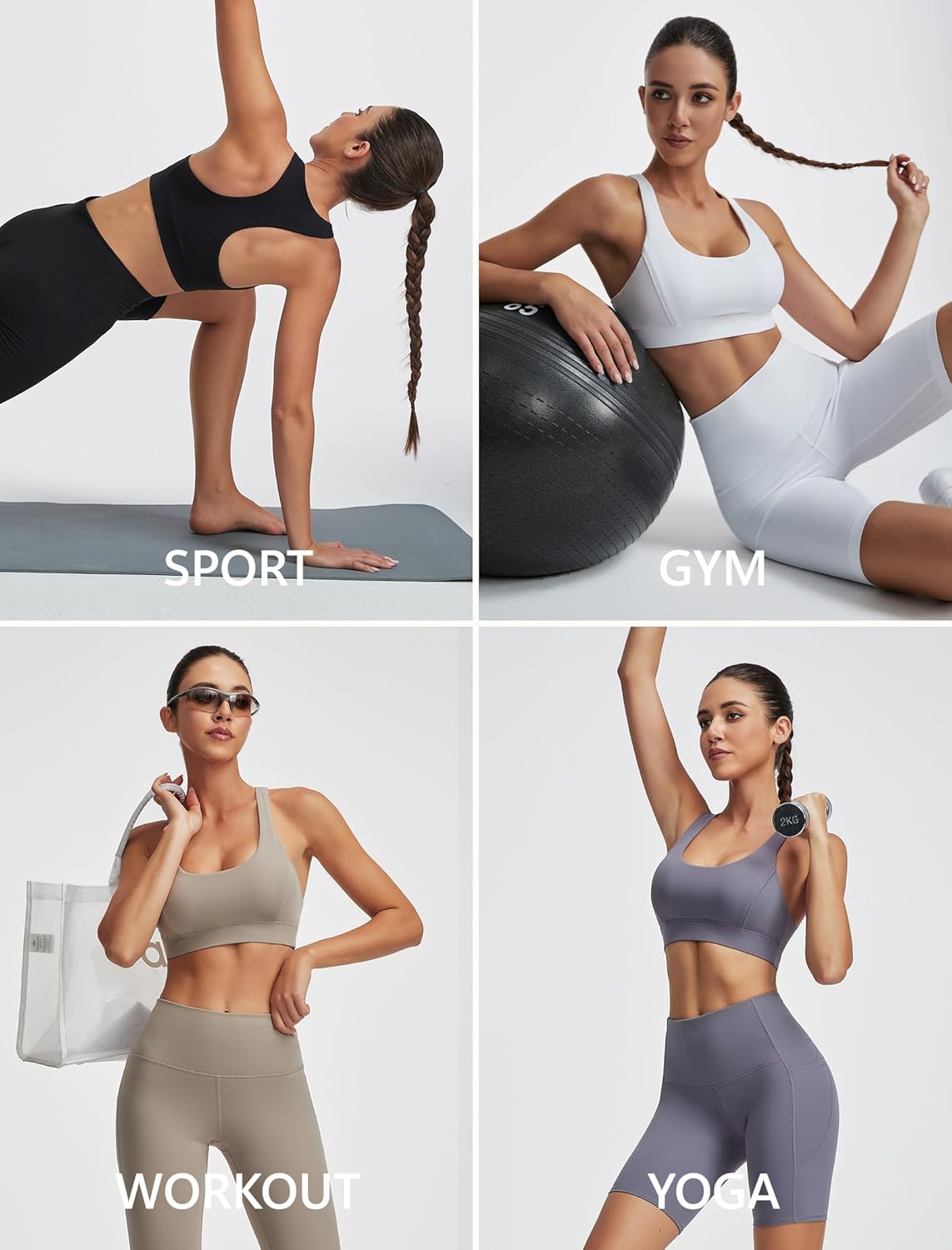 Racerback Sports Bras for Women Padded Double Lined Sports Bra for Workout Yoga Gym - Image 6