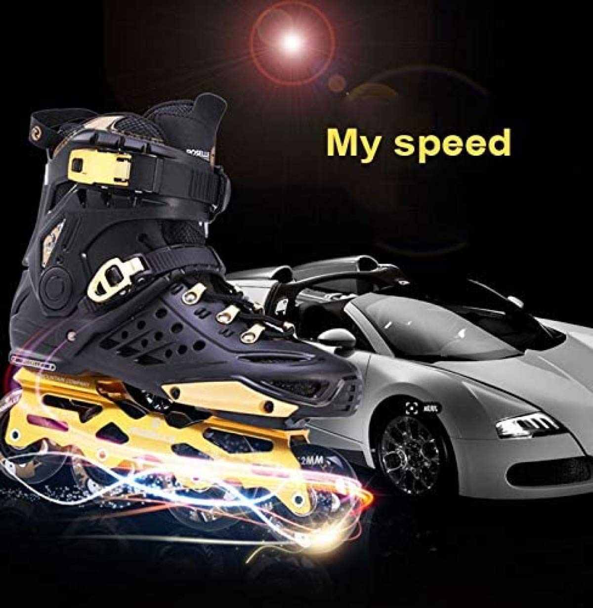 Adulte Fitness Roller en Ligne Performance Patins À Roues Alignées 4 Roues À Roues Alignées Vitesse Patins for Filles Et Garçons, Professionnels Hommes Et Femmes D'extérieur